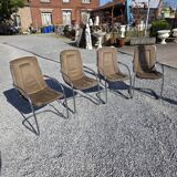 4 Cidue armchairs in chrome metal from the 70s