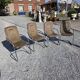 4 chaises Cidue en métal chromé, années 70