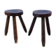 Duo de tabourets tripode de ferme