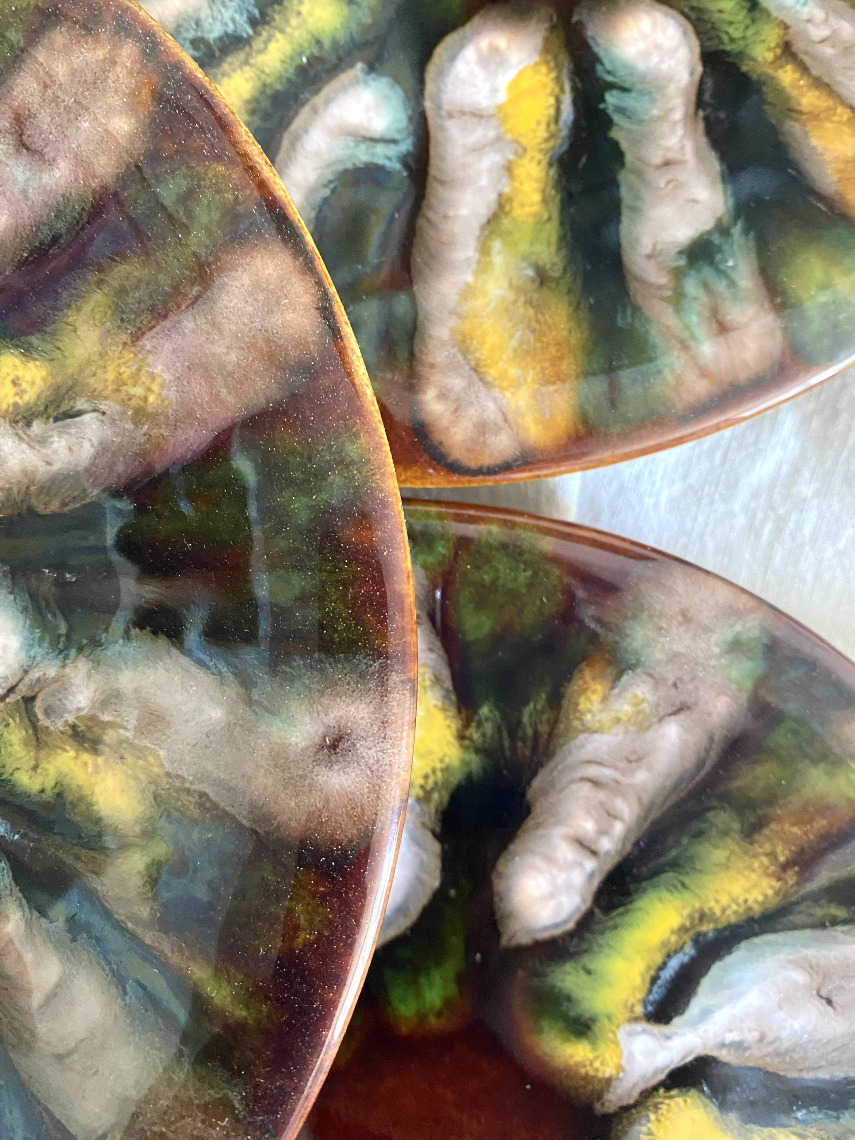 Saint Jean de Bretagne earthenware dessert plates