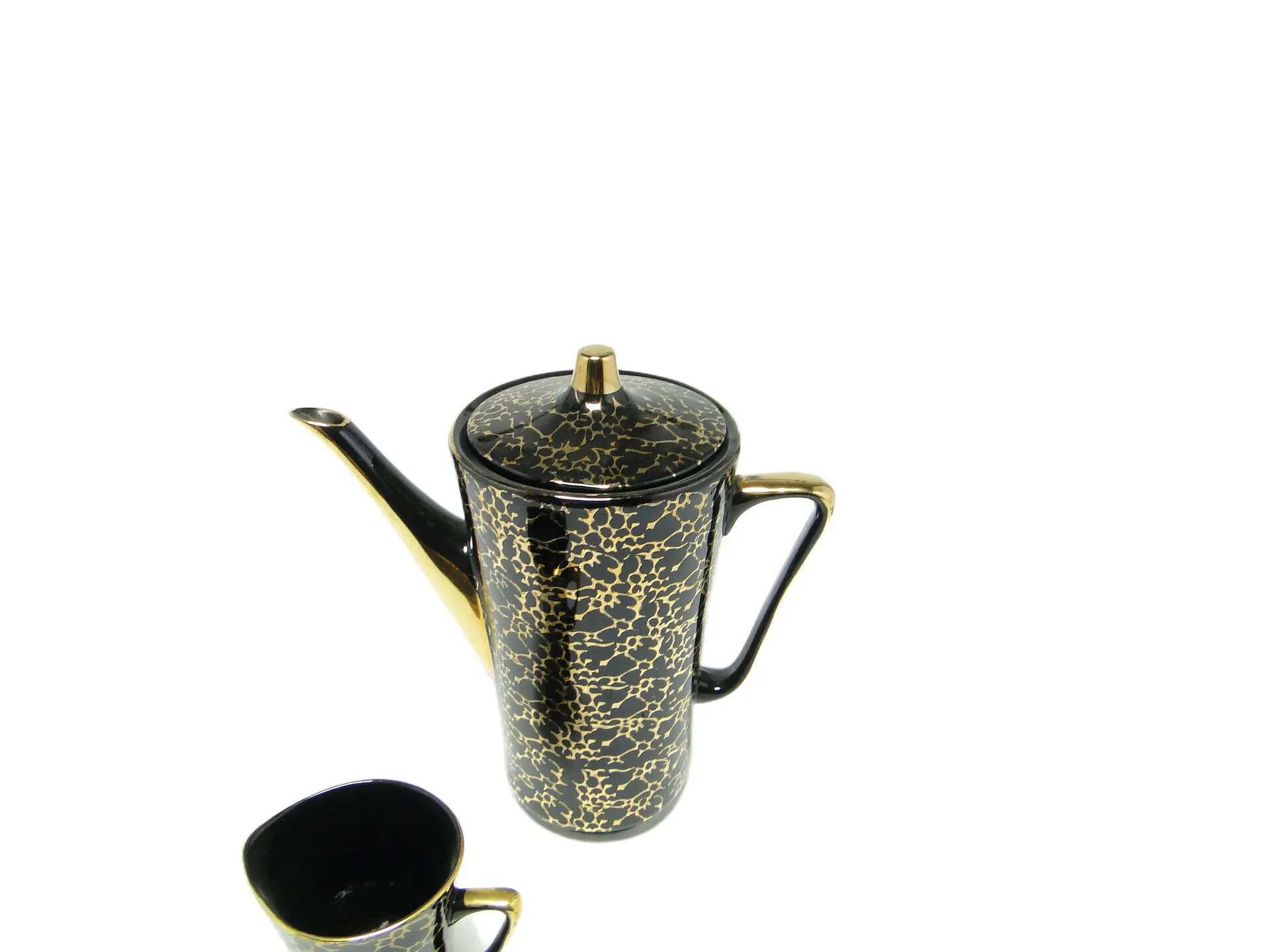 Cafetière Ira et sucrier, design moderne du milieu du siècle, porcelaine, Ćmielów, Pologne, années 1970.
