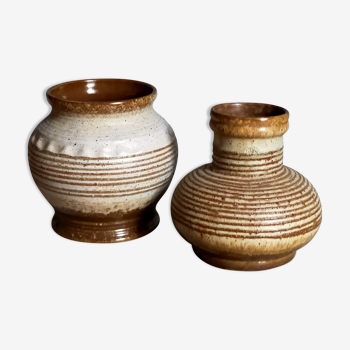 Duo of vintage ceramic vases