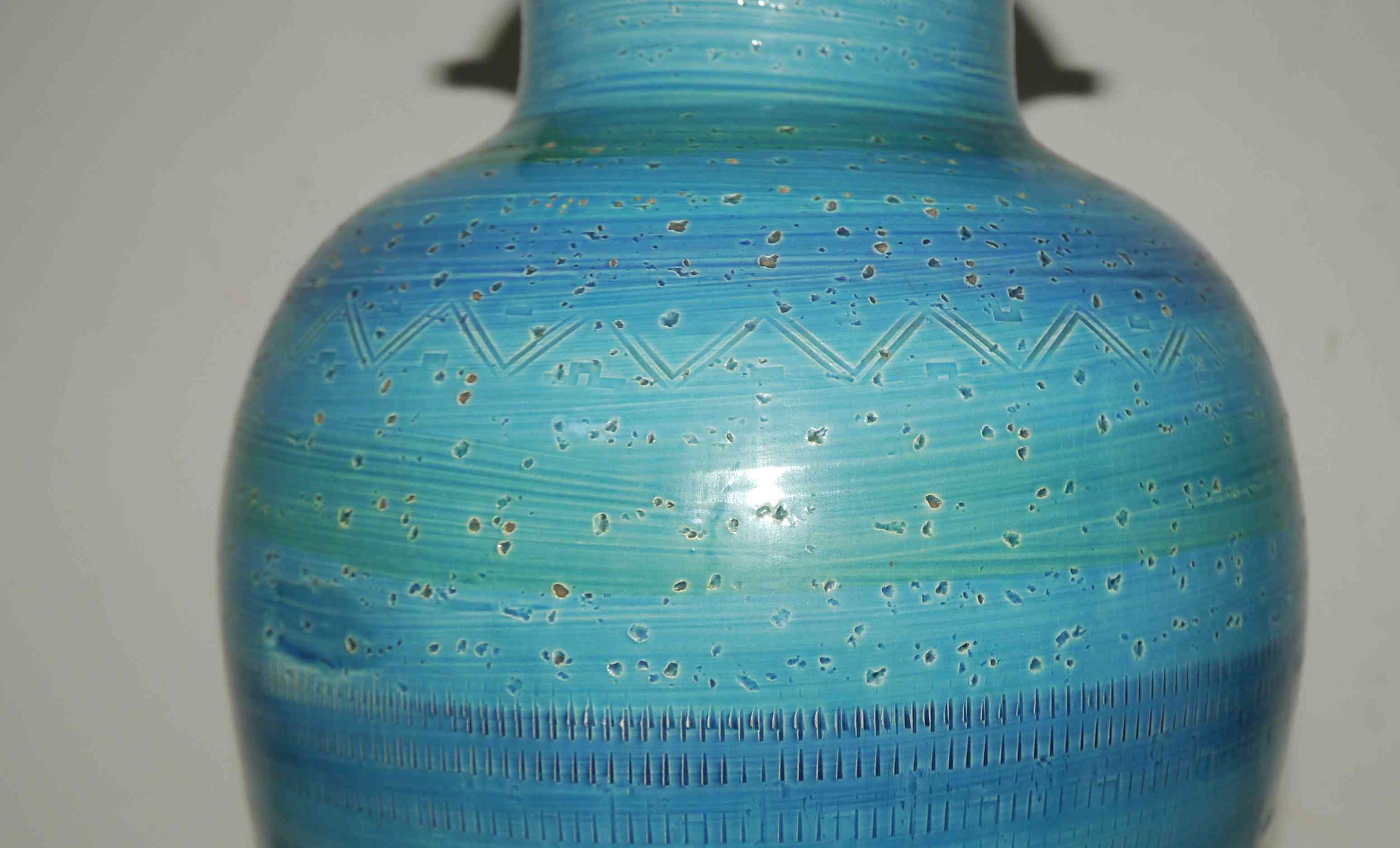 Ceramic lamp foot by Aldo Londi for Bistossi in the Rimini blue series