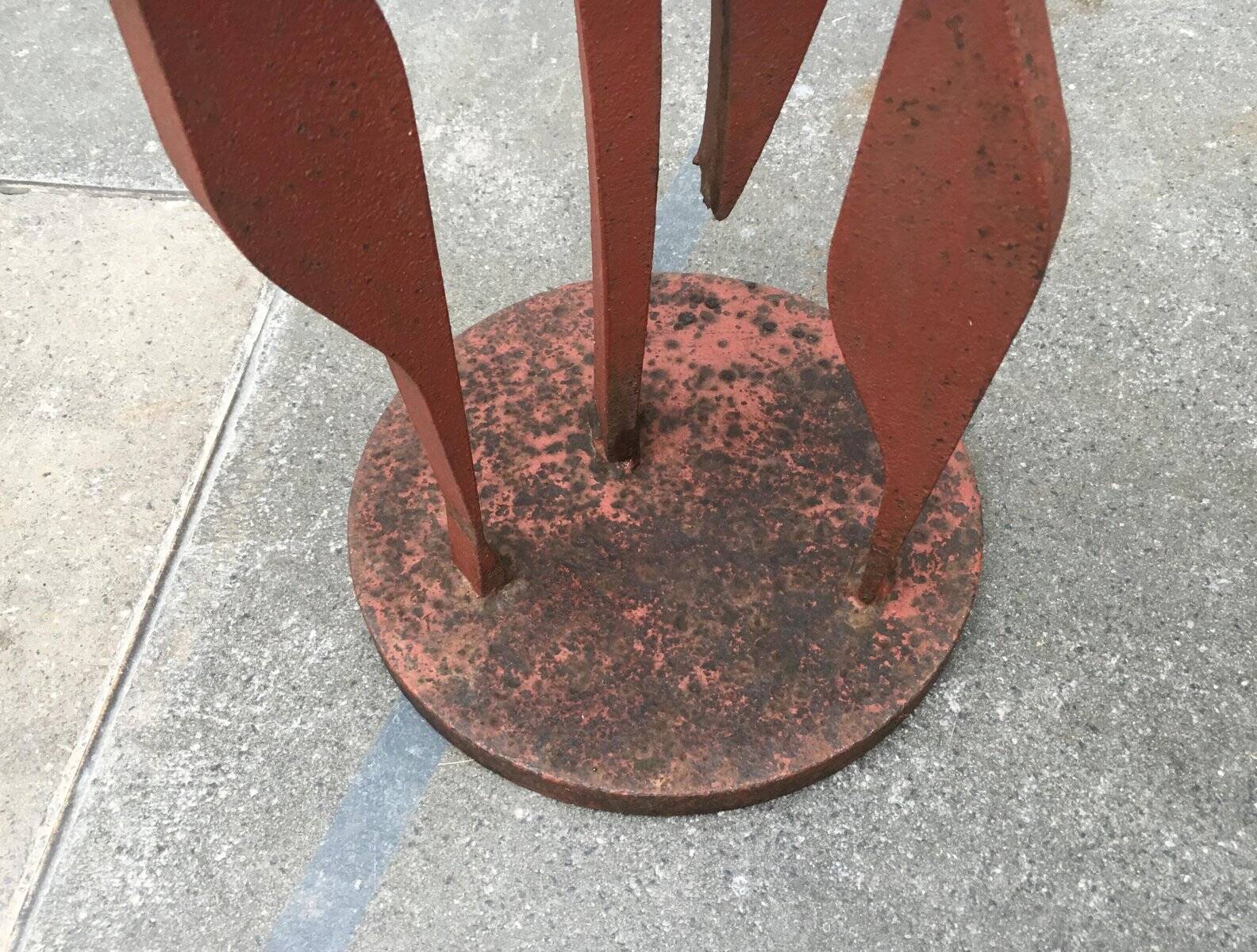 Mid-century metal crane bird sculpture