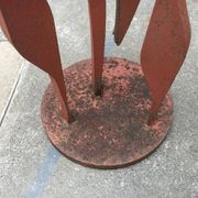 Sculpture d'oiseau grue en métal du milieu du siècle