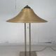 Lampe de table en laiton et rotin en roseau, Italie 1970