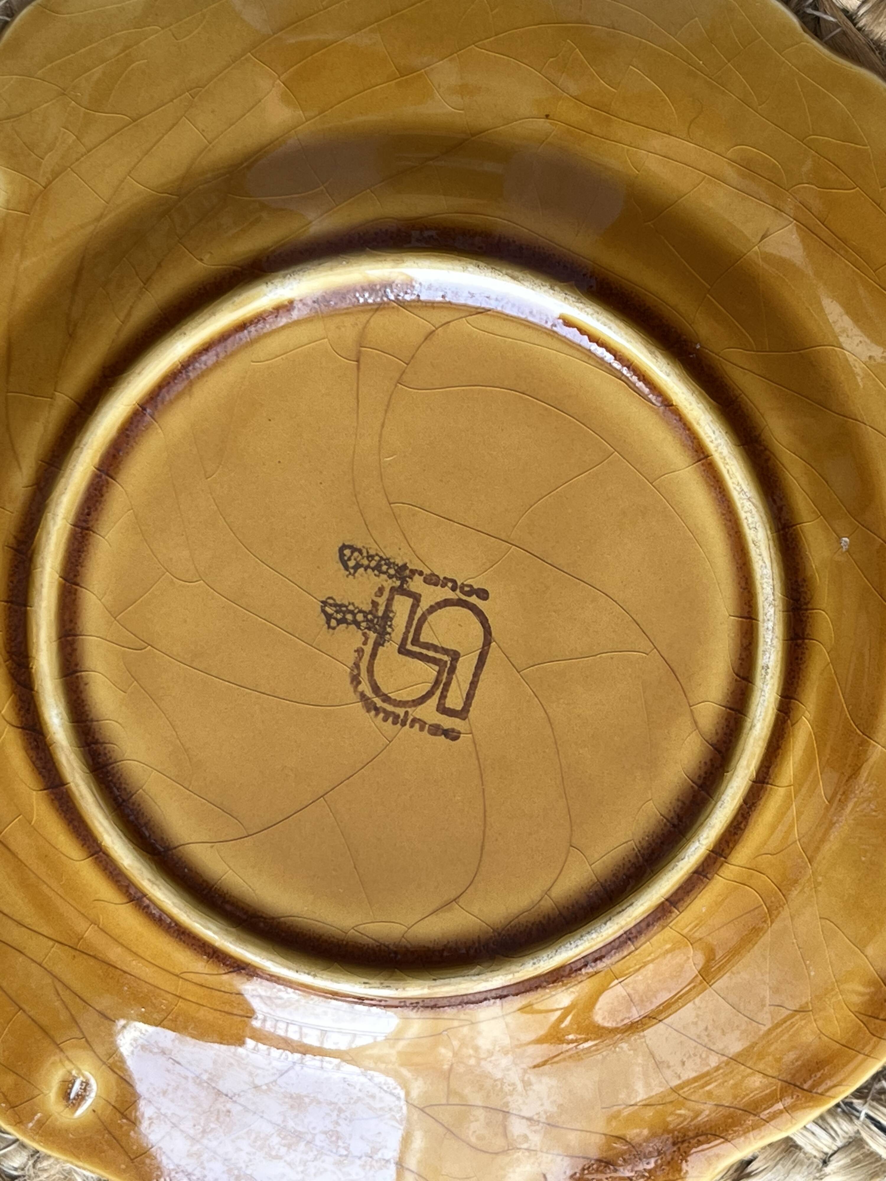 4 barbotine plates from Sarreguemines