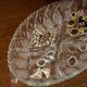 Vintage decorative transparent crystal plate, Italy, 1960s