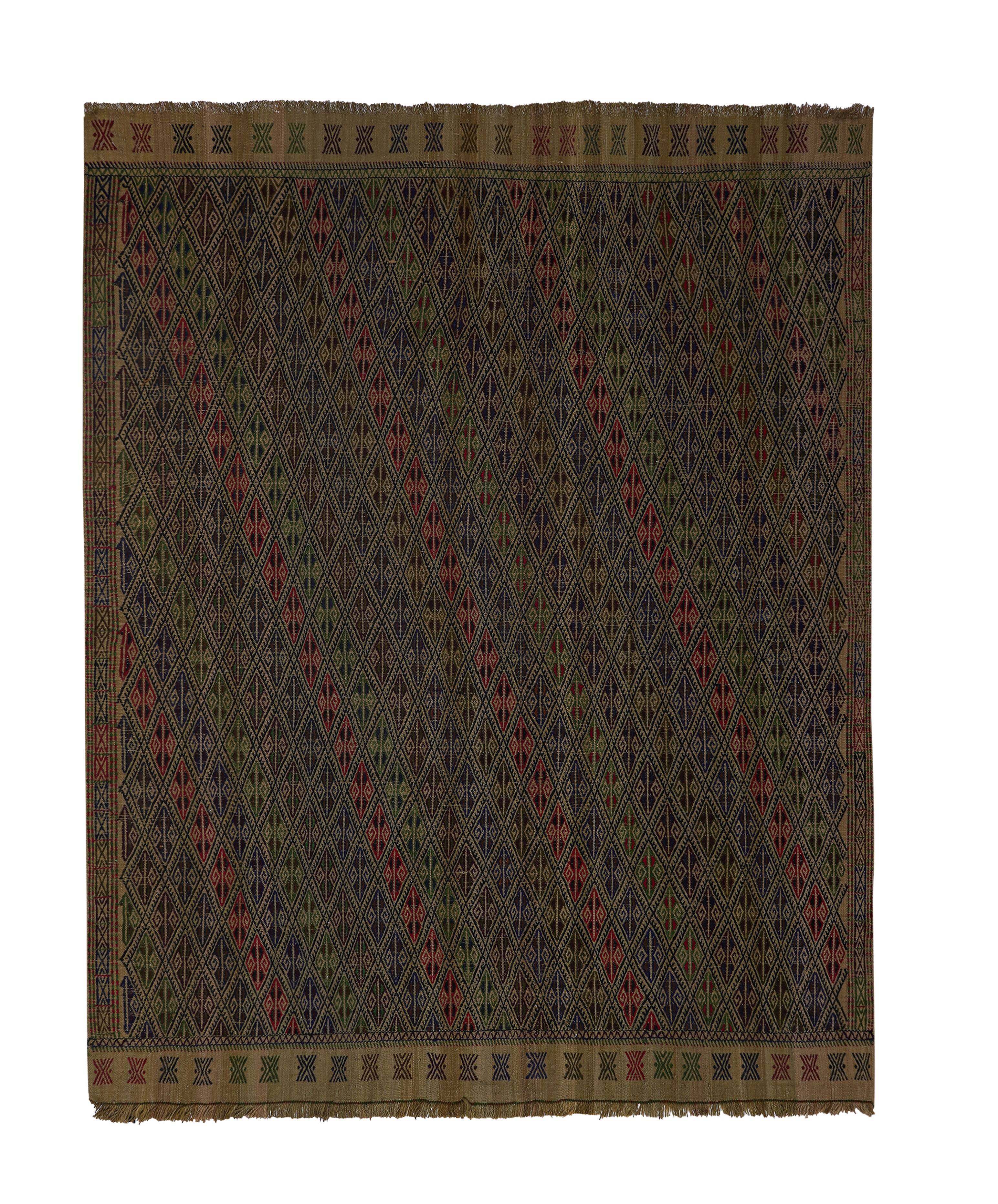 Vintage Turkish Oushak Handwoven Rug 165x217 cm