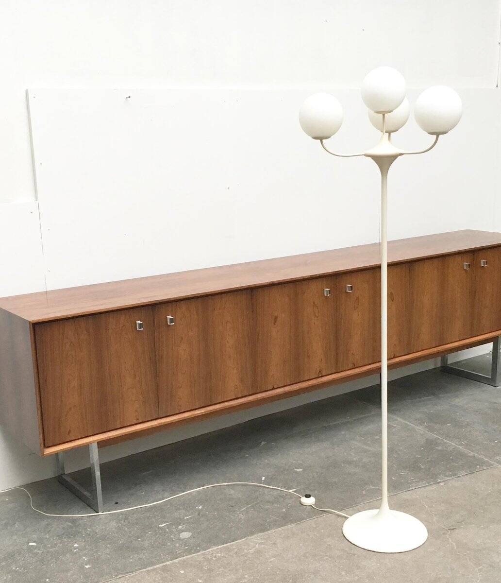 Lampe sur pied en verre et métal par E.R. Nele pour Temde, années 1960