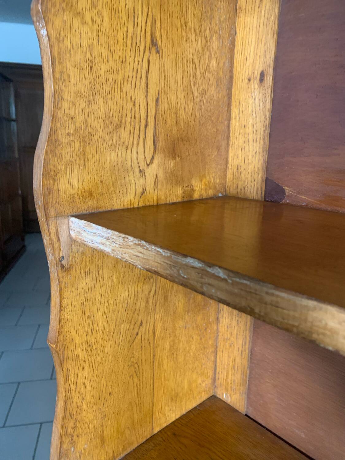 Vintage brutalist oak bookcase