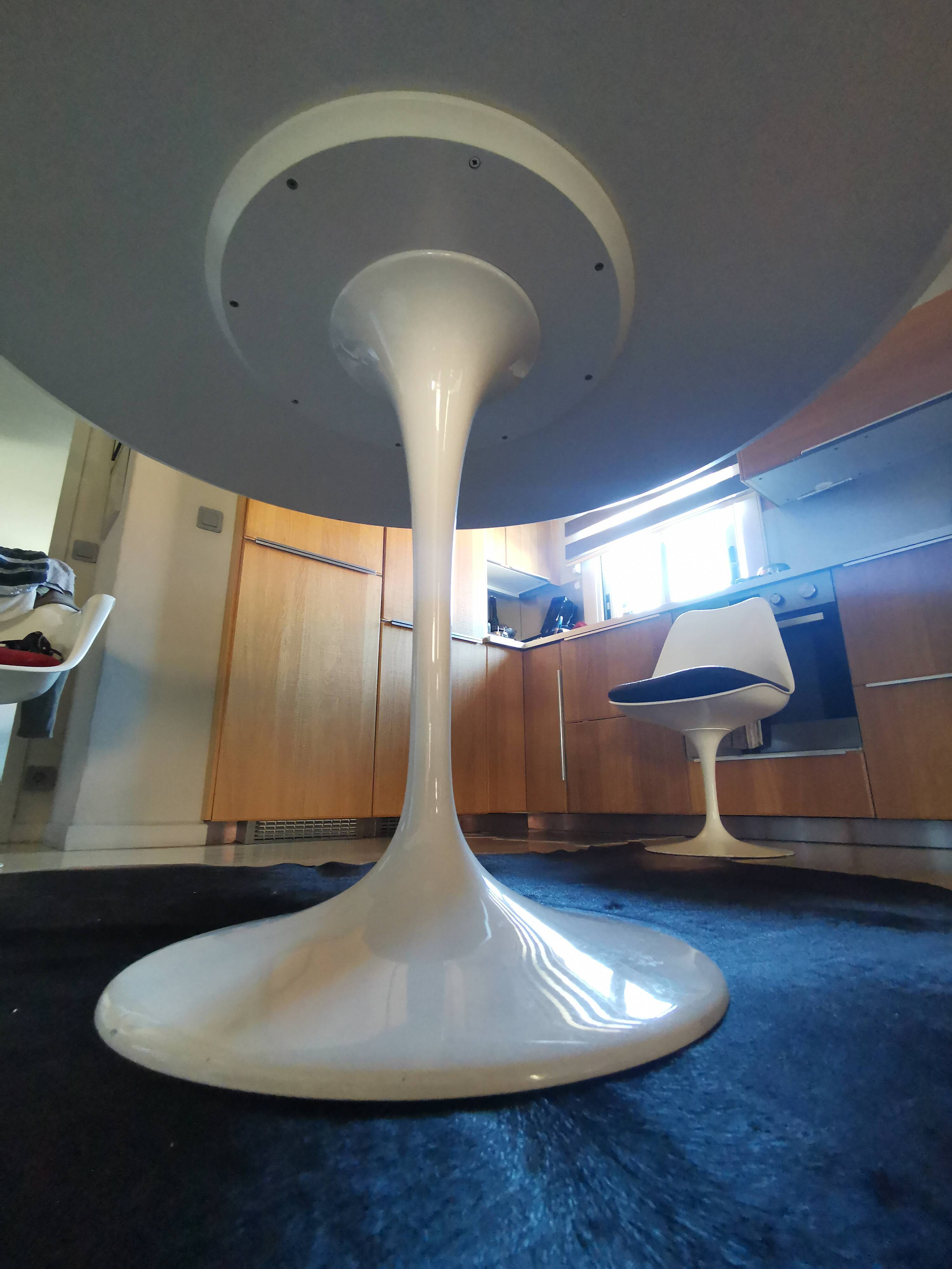 Dining room table with tulip leg