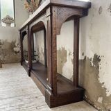 Oak console with white marble top 1970