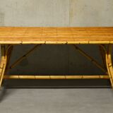 rattan and bamboo table and chair