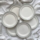 6 flat plates in iron earth "Nobilis" U&C Sarreguemines