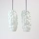 Bubble pendants in white opaline glass, Czechoslovakia 1960s, set of 2