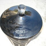 Covered cubist glass pot La Coupole Brasserie Paris 1930 signed Riecke