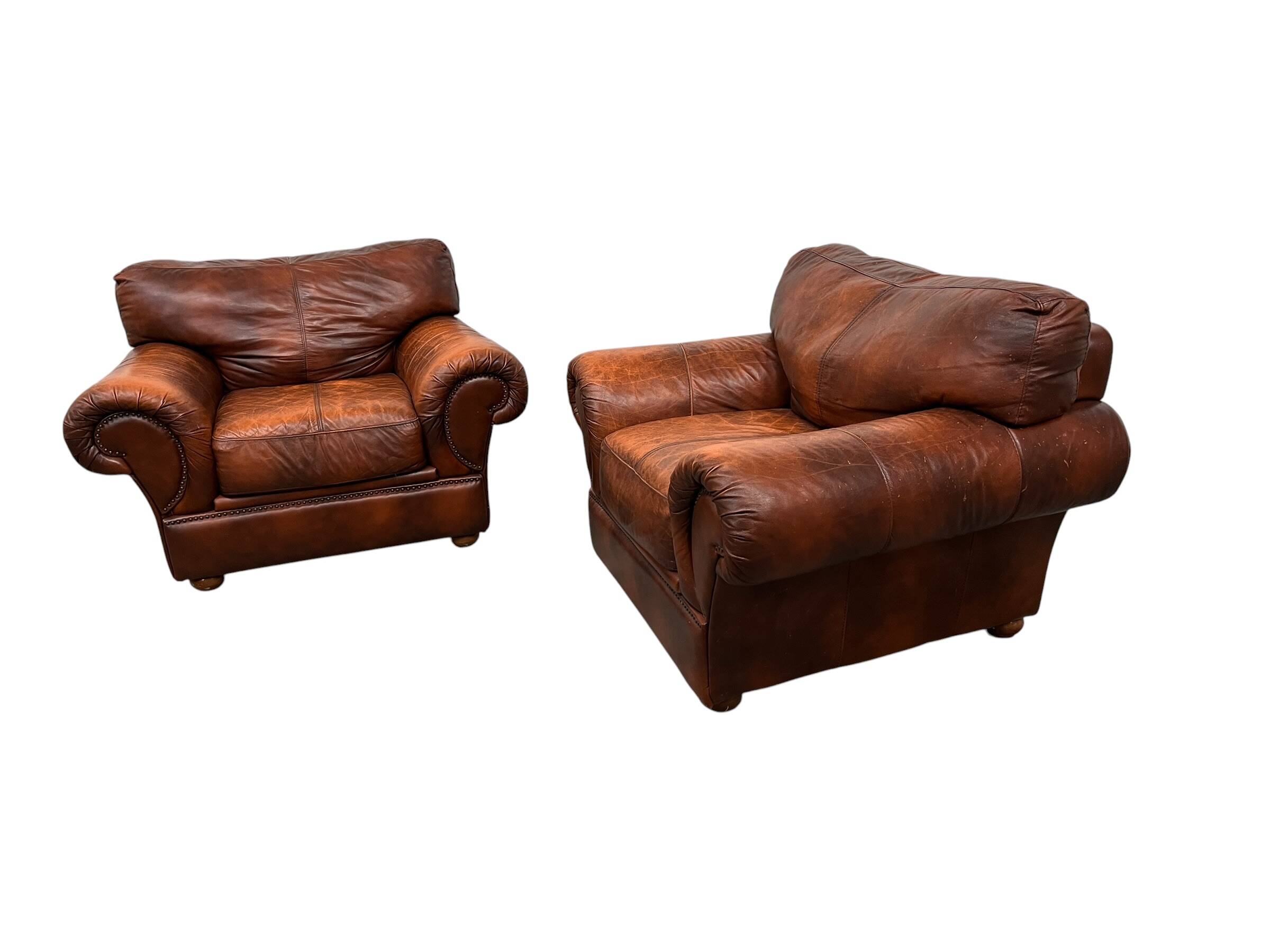 Ensemble de 2 fauteuils en cuir tchèque XL