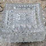 Three square ceiling lights, glass, vintage, 50s