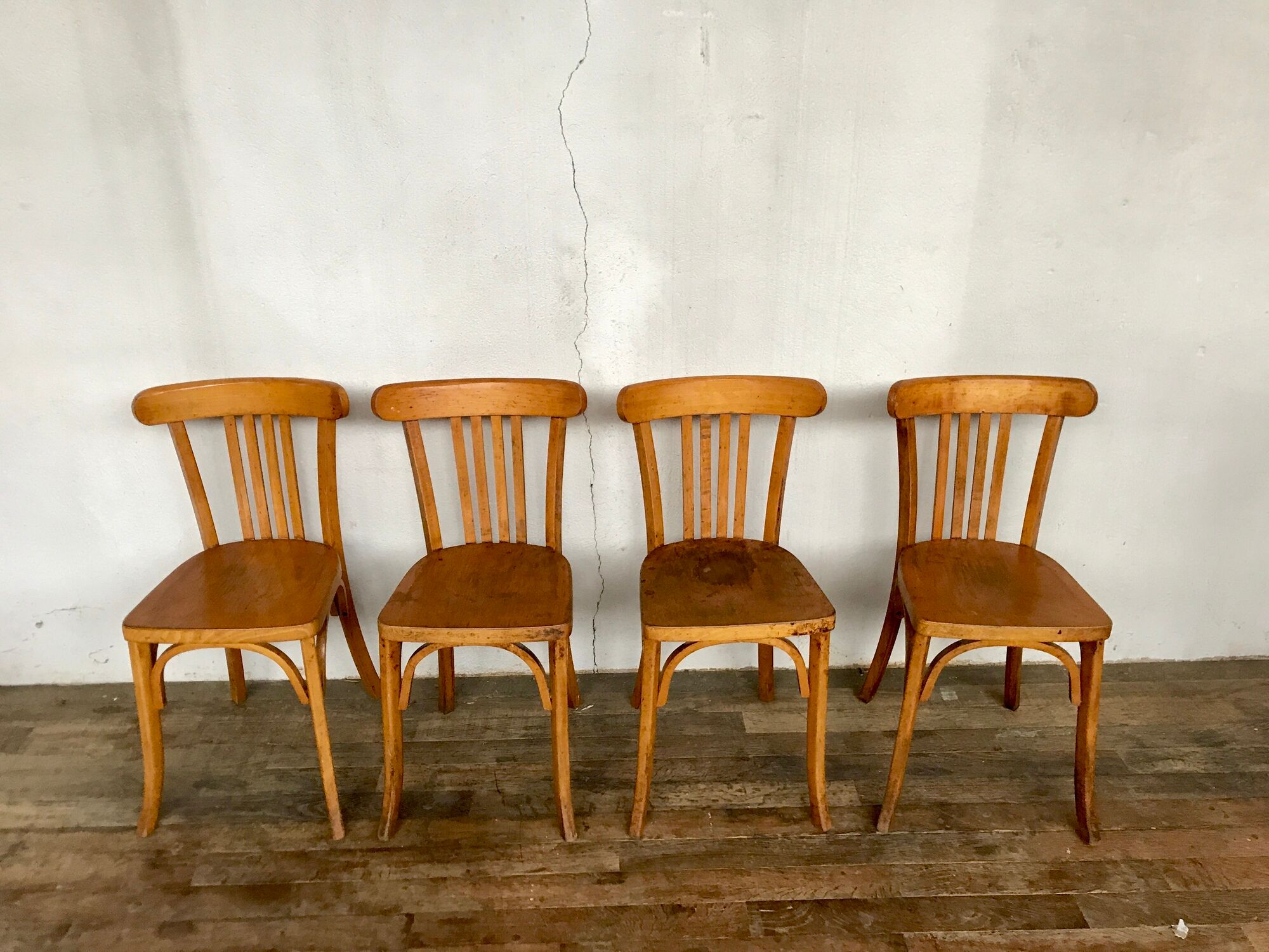 Wooden chairs bistrot