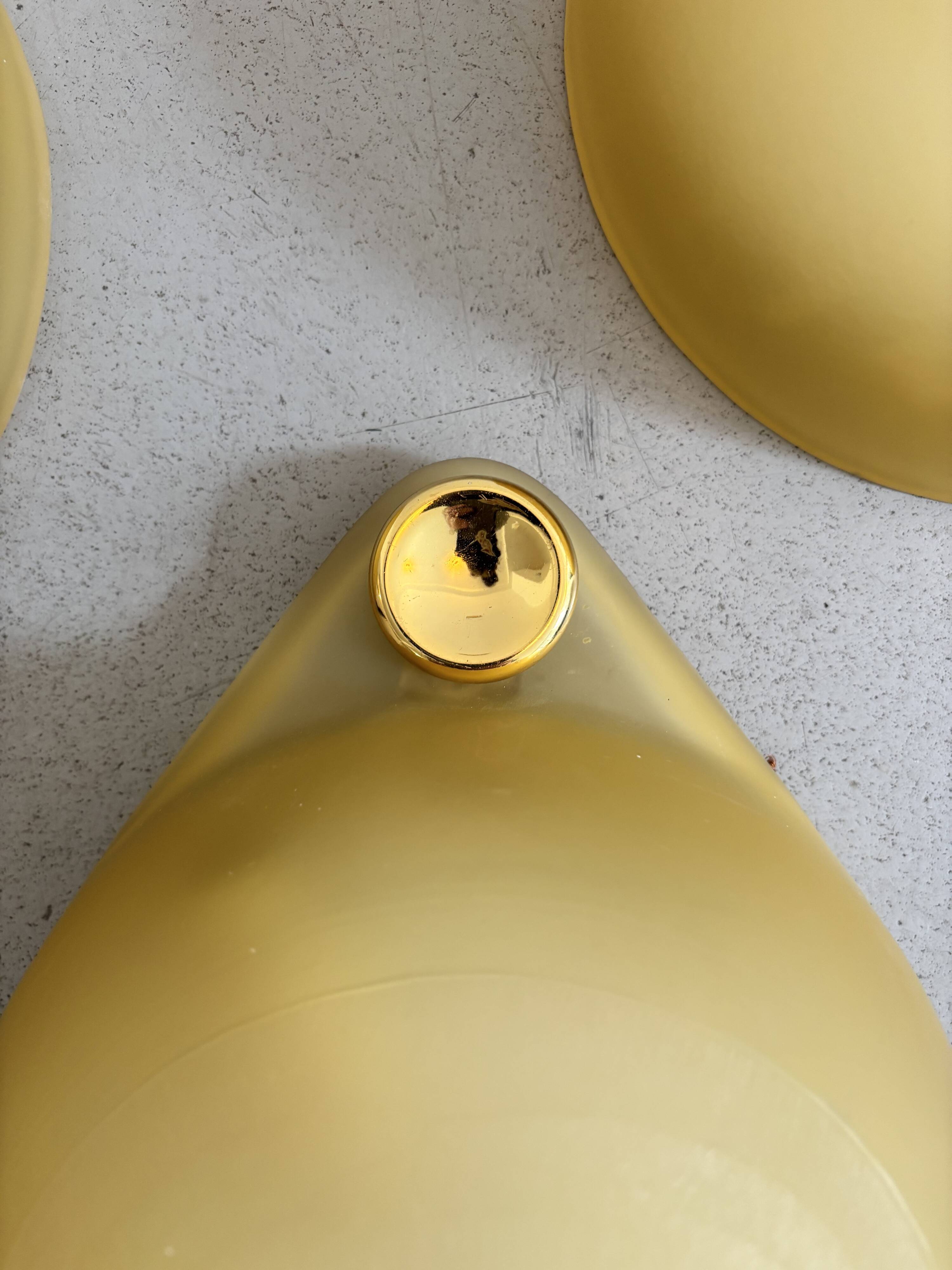 3 vintage glass paste wall lights