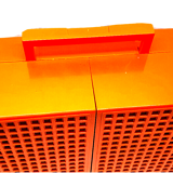 Old thomson stereo record player batteries and vintage sector orange