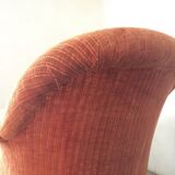 Orange velvet toad armchair