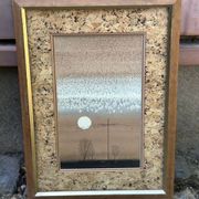 70s vintage tableau by Robert Kelly with a cork frame.