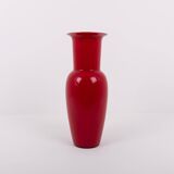 Opalino red vase by Venini