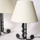 Pair of Art Deco lamps in wrought iron circa 1930