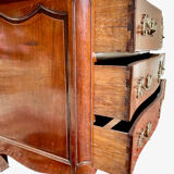 Louis XV Period Chest of Drawers in Mahogany Signed Pierre Roussel, 18th Century