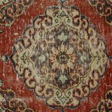 One-of-a-kind turkish handwoven vintage rug - rustic vintage charm 315x 96