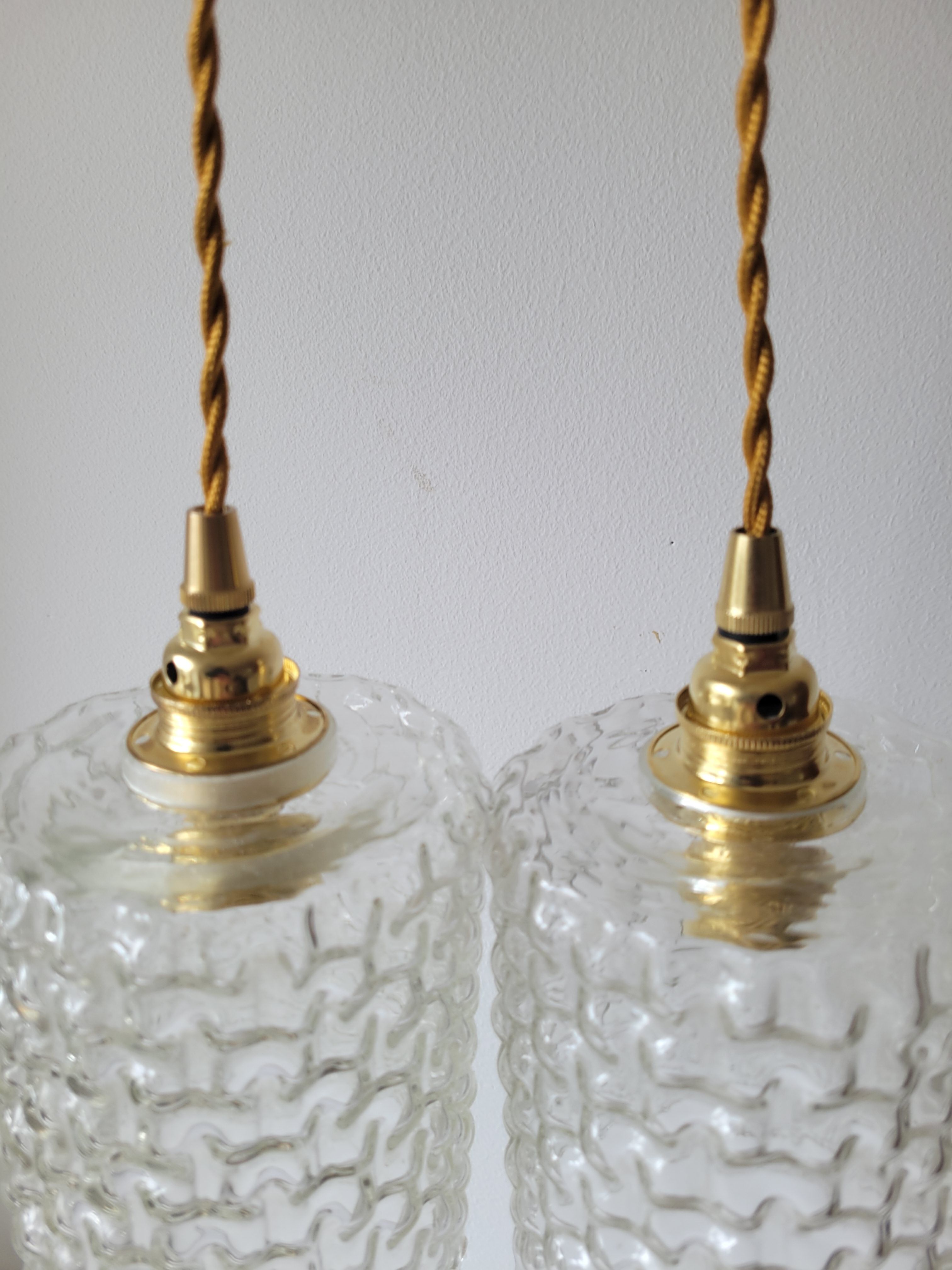 Duo de suspensions en verre moulé