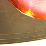 Raku ceramic vase, brutalist, gilded, design by Tony Evans