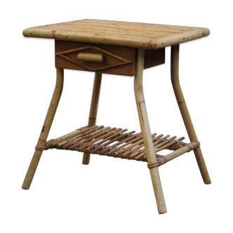Small child vintage bedside rattan