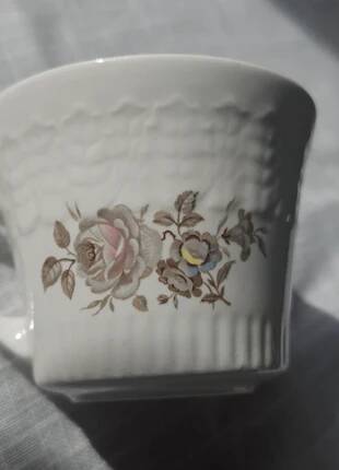 Vintage Pontesa coffee service - 8 cups and saucers - Floral pattern - Perfect condition