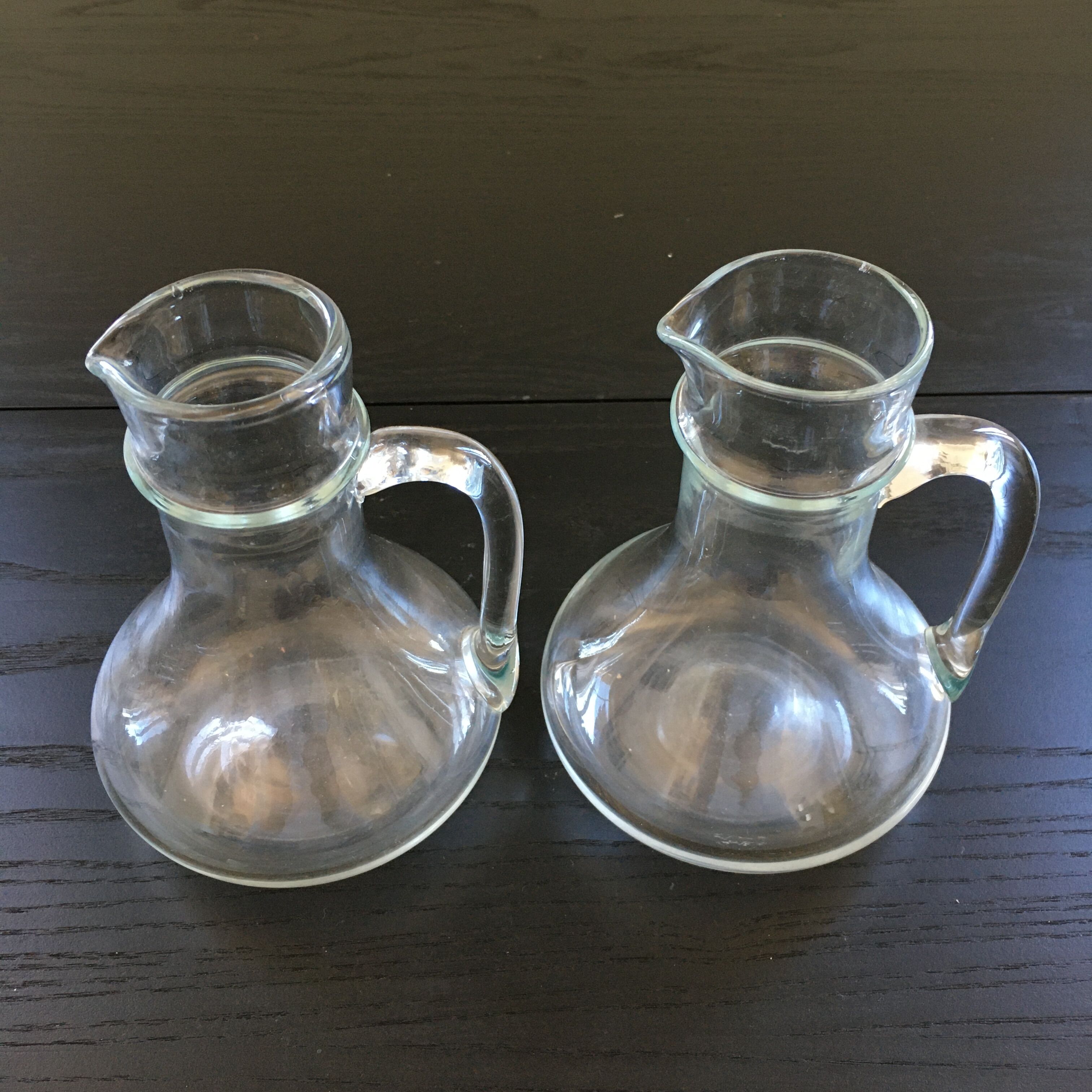 Pair of glass jugs