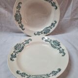 Soup plates in earthenware Lutèce Longchamp 19th century