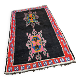 Authentique tapis boucherouite vintage en coton recycle