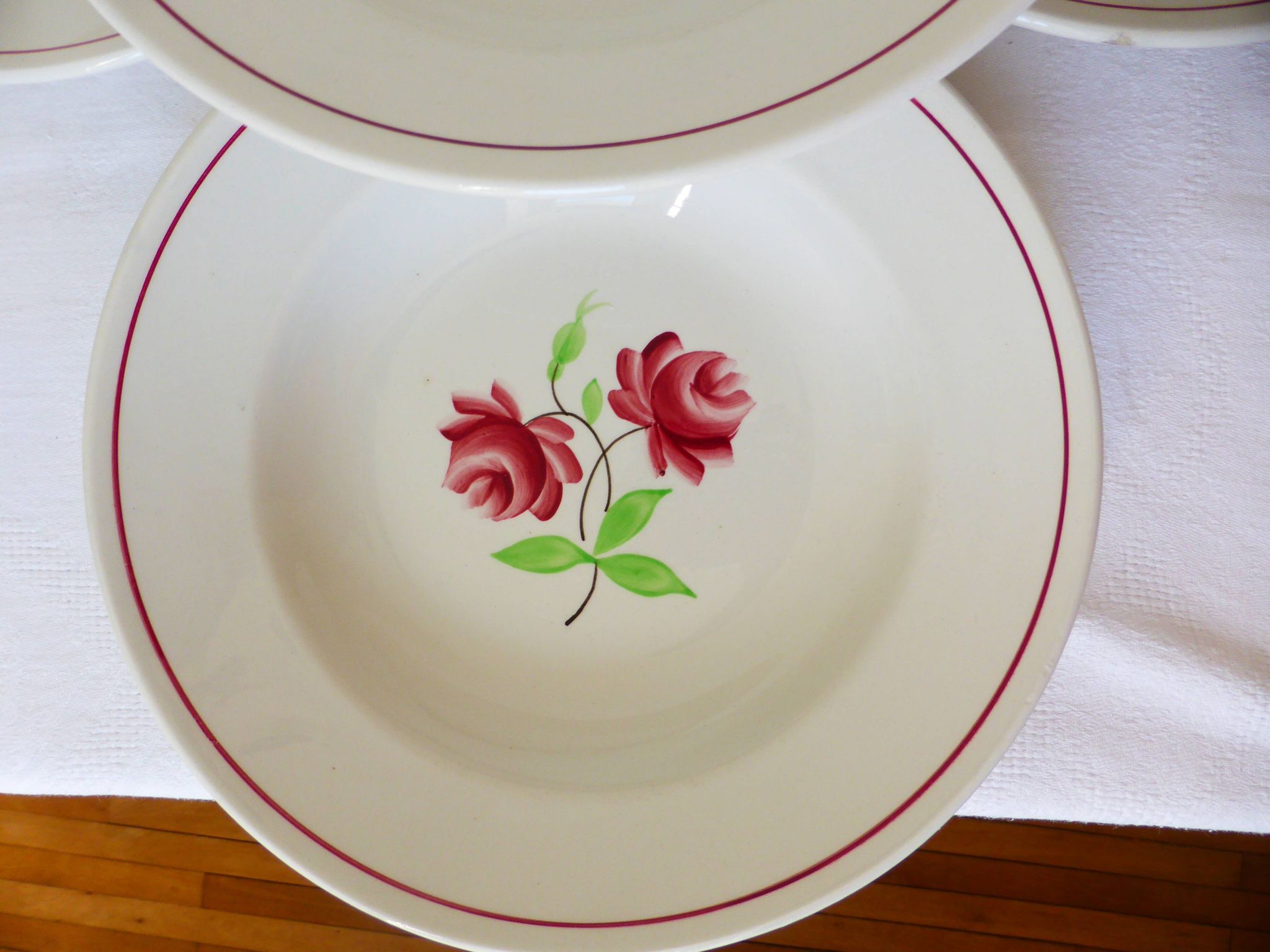 4 assiettes creuses K&G Luneville modèle Rose-Mai 2106209
