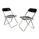 Italian Plia folding chairs brown by Giancarlo Piretti for Castelli