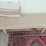 Massive oak bench with compass feet