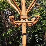 Bamboo and brass coat rack