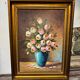 Pink and white flower pot painting