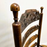 19th century handcrafted and carved ladder back chair, circa 1840s.
