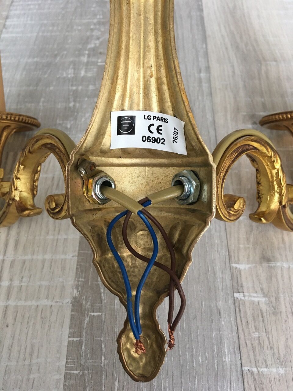 Solid brass wall lamp 2 arms