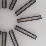 Ebony and chiseled metal knife holder set