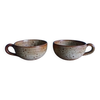 Puisaye stoneware cups by Jean-Pierre Prud'homme
