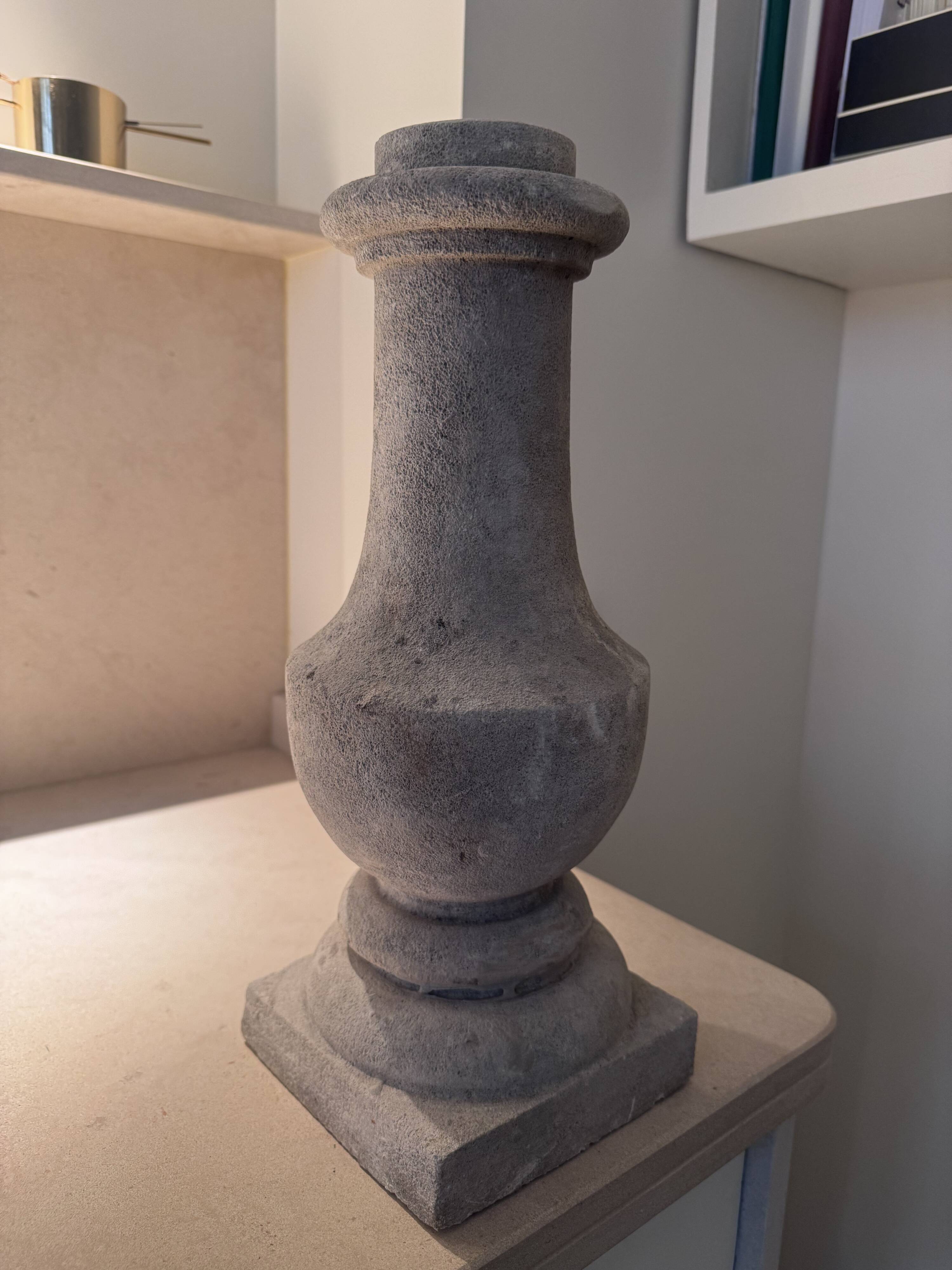 Lamp base balusters in stone