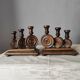 Brutalist turned wood candlestick holders – vintage 50s-60s